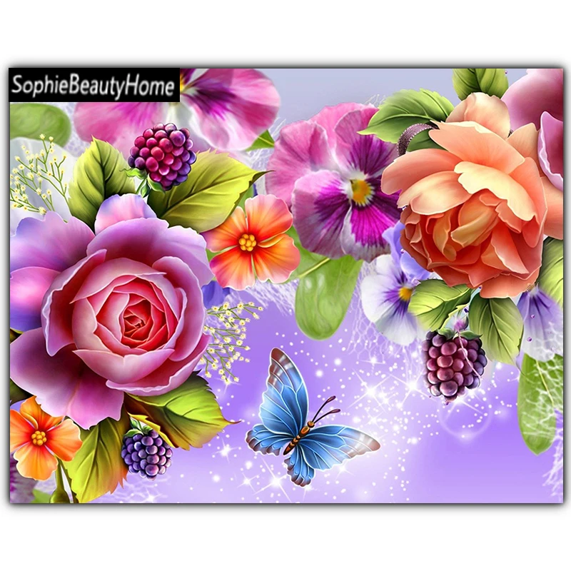 Sophie beauty home sewing Diy diamond cross stitch painting butterfly rose diamond square mosaic embroidery pictures
Sophie beauty home sewing Diy diamond cross stitch painting butterfly rose diamond square mosaic embroidery pictures