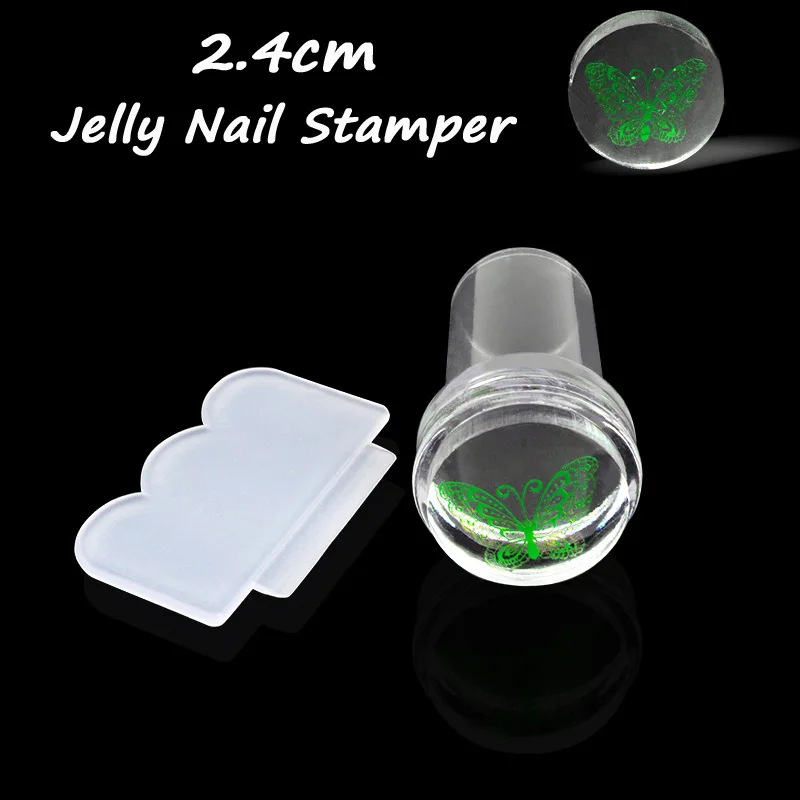 2.4cm New Design Pure Clear Jelly Silicone Nail Art Stamper Scraper Transparent Stamp Stamping Tool | Красота и здоровье