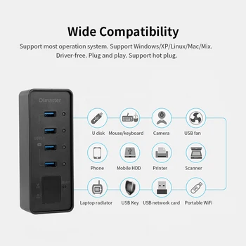 OImaster 5Gbps High Speed Usb Hub 3.0 4 Ports USB 3.0 Hub Fast Charging Support For XP/Linux/Mac/Mix/Windows 
OImaster 5Gbps High Speed Usb Hub 3.0 4 Ports USB 3.0 Hub Fast Charging Support For XP/Linux/Mac/Mix/Windows