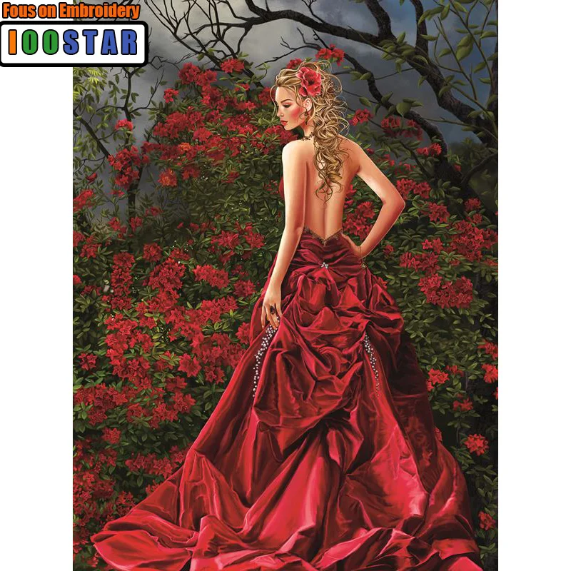 DIY 5D Diamond Mosaic Set Square/Round Cross Stitch Rose Elegant Woman Embroidery Home Decor | Дом и сад