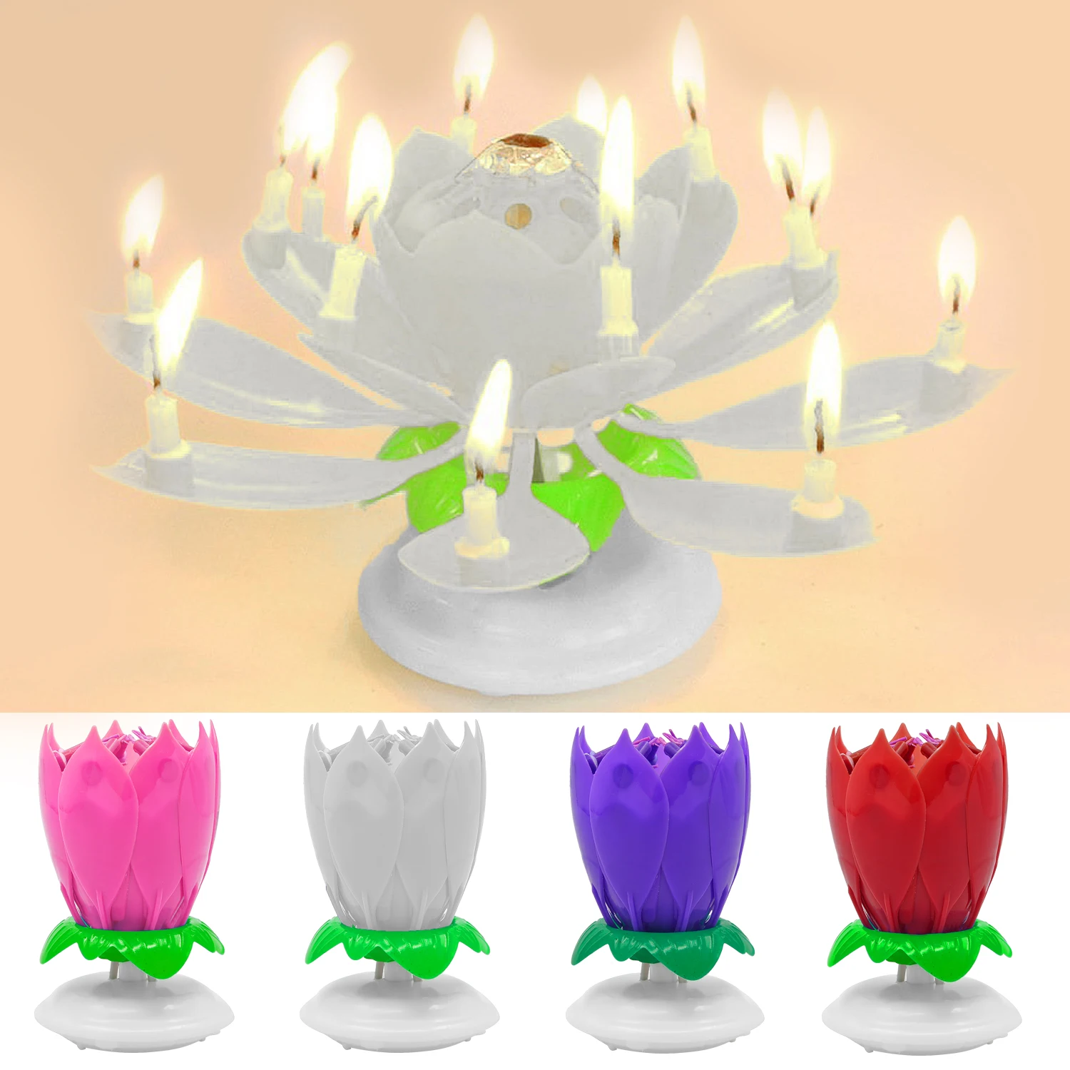 Behokic Shaped 2Layer 14Candles Birthday Party Gift Rotating Lights Decoration Electric Music Paraffin Flaming Flower Candle
Behokic Shaped 2Layer 14Candles Birthday Party Gift Rotating Lights Decoration Electric Music Paraffin Flaming Flower Candle