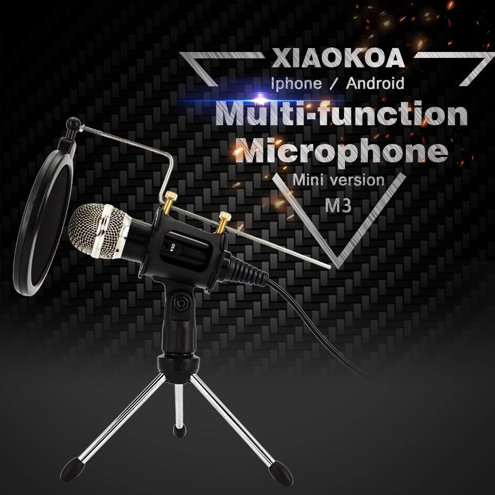 Конденсаторный микрофон XIAOKOA USB для записи подставка телефона Android