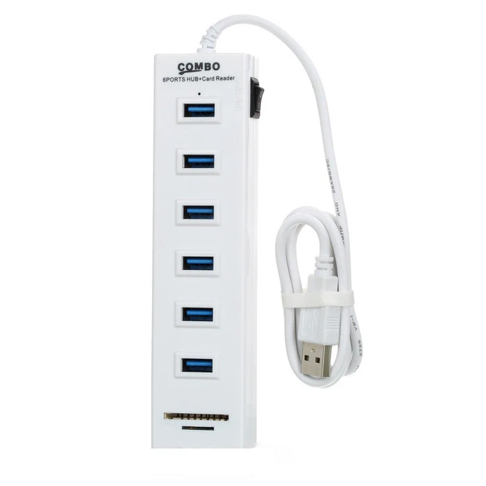 USB Hub Combo 2.0 6 Ports Card Reader All In One High Speed Multi USB Splitter Hub USB Combo for PC Computer Accessories
USB Hub Combo 2.0 6 Ports Card Reader All In One High Speed Multi USB Splitter Hub USB Combo for PC Computer Accessories