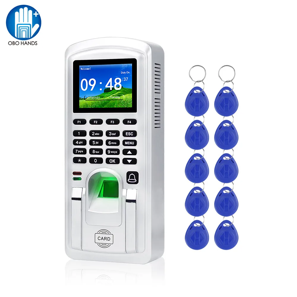 

TCP/IP/USB RFID Fingerprint Access Control Keypad Biometric System with Software Time Attendance Machine 125KHz EM Card Reader