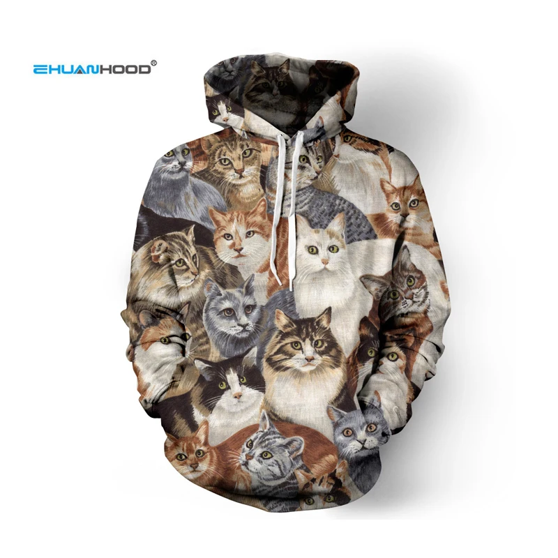 EHUANHOOD New Fashion 3D Printing Animal Cats Hoodie With Hat Sweatshirts Hoodies Men/Women Autumn Winter Loose Thin Hoody Tops
EHUANHOOD New Fashion 3D Printing Animal Cats Hoodie With Hat Sweatshirts Hoodies Men/Women Autumn Winter Loose Thin Hoody Tops