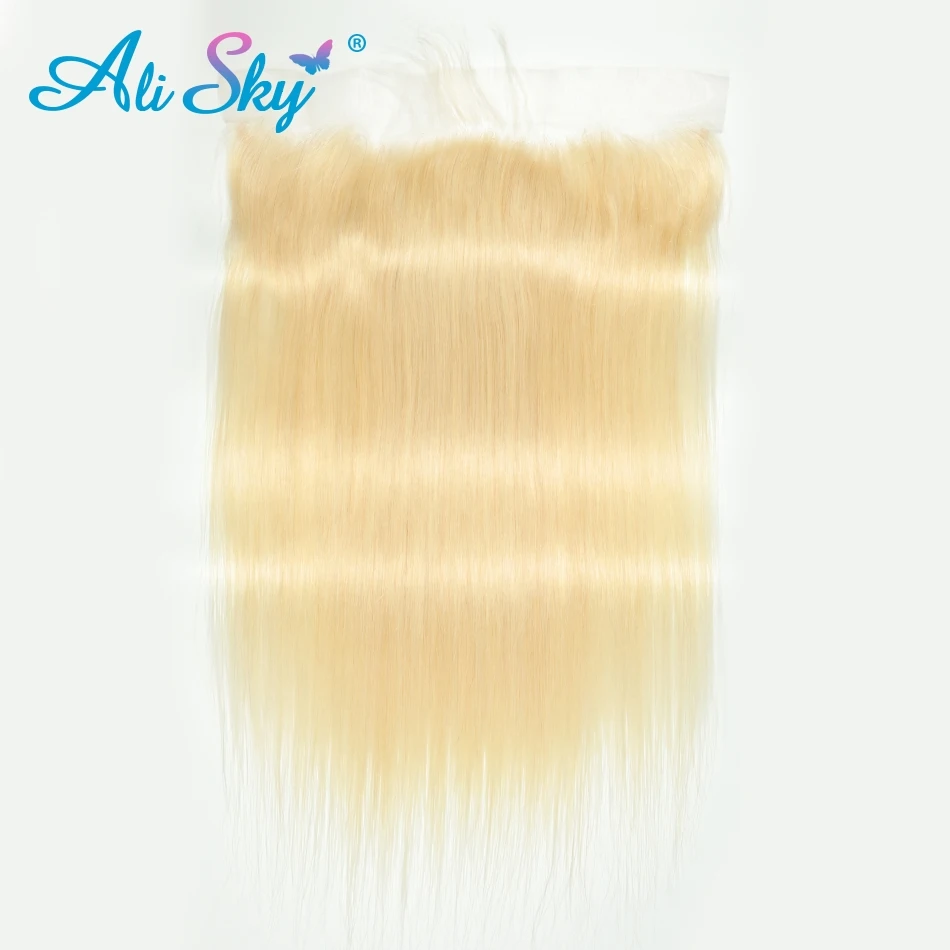 Ali Sky бразильские прямые волосы 13*4 100% человеческие на сетке 613 светлые для