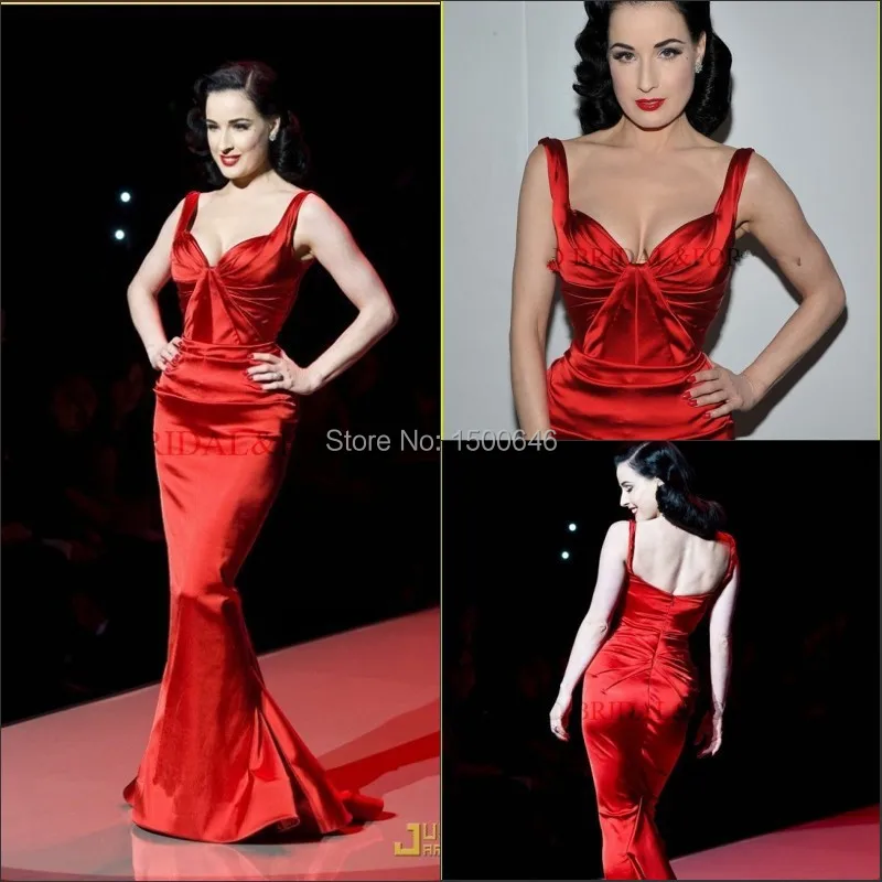 celebrity dresses direct selling freeshipping sweetheart lace 2014 carpet prom gown formal evening dress dita von teese | Свадьбы и