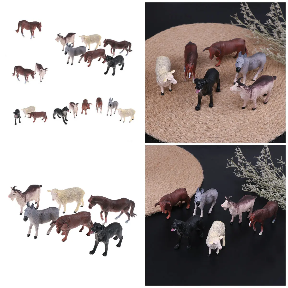6pcs/set Children Dog Horse Donkey Ox Cow Set Plastic Model Toys Static Plastic Model Set Toys Simulated Farm Animal Sheep
6pcs/set Children Dog Horse Donkey Ox Cow Set Plastic Model Toys Static Plastic Model Set Toys Simulated Farm Animal Sheep