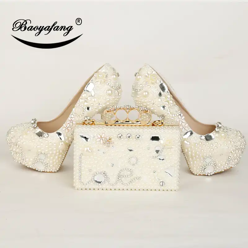 ivory shoes and bag