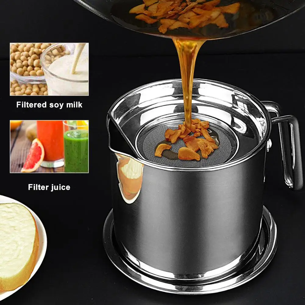 Kitchen Stainless Steel Cooking Oil Can Pot Grease Container with Mesh Strainer 2019
Kitchen Stainless Steel Cooking Oil Can Pot Grease Container with Mesh Strainer 2019