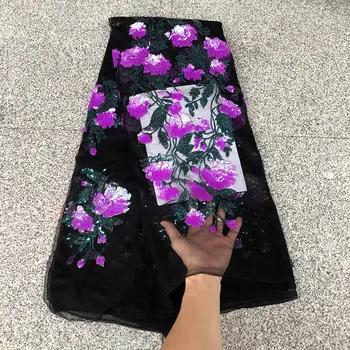 Purple Sequined Advanced African Lace Fabric 2019 High Quality Sequins French Nigerian Tulle Mesh Lace for Women Evening Dress
Purple Sequined Advanced African Lace Fabric 2019 High Quality Sequins French Nigerian Tulle Mesh Lace for Women Evening Dress