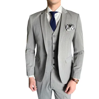 Fshion Groom Stripe Tuxedos New Style Handsome Mens Suits Groomsmen Male Wedding Dress Man Jacket Blazer Suits Leisure Wear
Fshion Groom Stripe Tuxedos New Style Handsome Mens Suits Groomsmen Male Wedding Dress Man Jacket Blazer Suits Leisure Wear