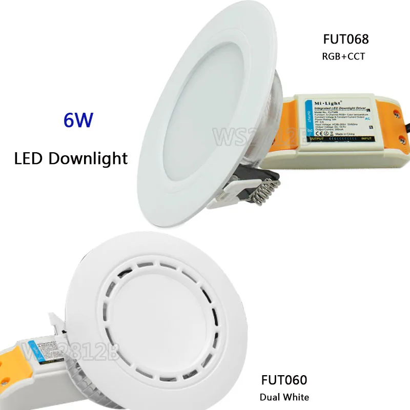 Miboxer FUT060/FUT068 LED Downlight;AC86-265V;6W Dual White/RGB+CCT Led panel light dimmable&FUT092/FUT005 remote
Miboxer FUT060/FUT068 LED Downlight;AC86-265V;6W Dual White/RGB+CCT Led panel light dimmable&FUT092/FUT005 remote