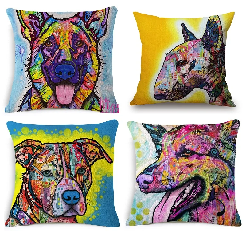 Colors Oil Painting Dogs Cats Cushions Covers Bull Terrier Bulldog Pit Bull Chihuahua Dog Pillow Cushion Cover Linen Pillow Case
Colors Oil Painting Dogs Cats Cushions Covers Bull Terrier Bulldog Pit Bull Chihuahua Dog Pillow Cushion Cover Linen Pillow Case
