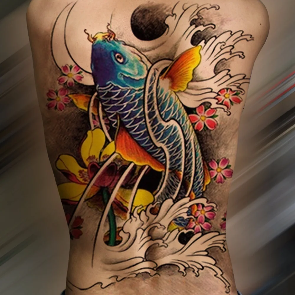 Фото Полная спина водостойкая временная татуировка наклейка Девушка татуировки