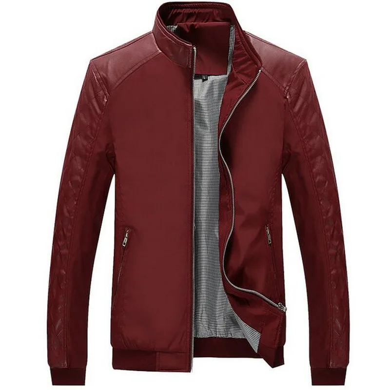 Men's Jacket Patchwork Designer Men PU Leather Coat Men's Thin Leather Outwear Male Leather Coat
Men's Jacket Patchwork Designer Men PU Leather Coat Men's Thin Leather Outwear Male Leather Coat