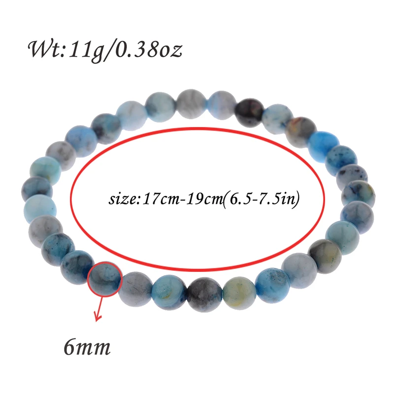 Natural Multicolor Stone Beads Elastic Charm Bracelet