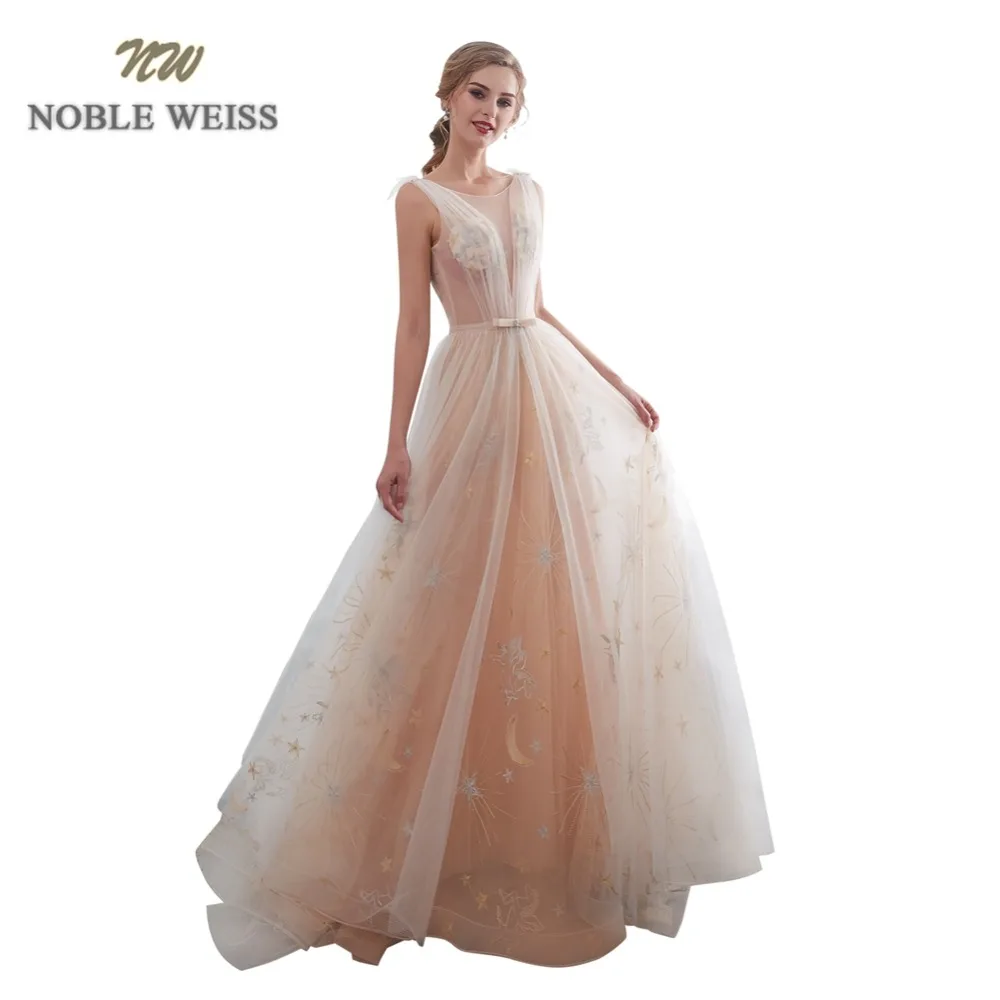 NOBLE WEISS Sheer O-Neck Evening Dresses 2019 Champagne Lace Formal Saudi Arabia Prom Gowns A-Line Tulle Robe De Soiree
NOBLE WEISS Sheer O-Neck Evening Dresses 2019 Champagne Lace Formal Saudi Arabia Prom Gowns A-Line Tulle Robe De Soiree