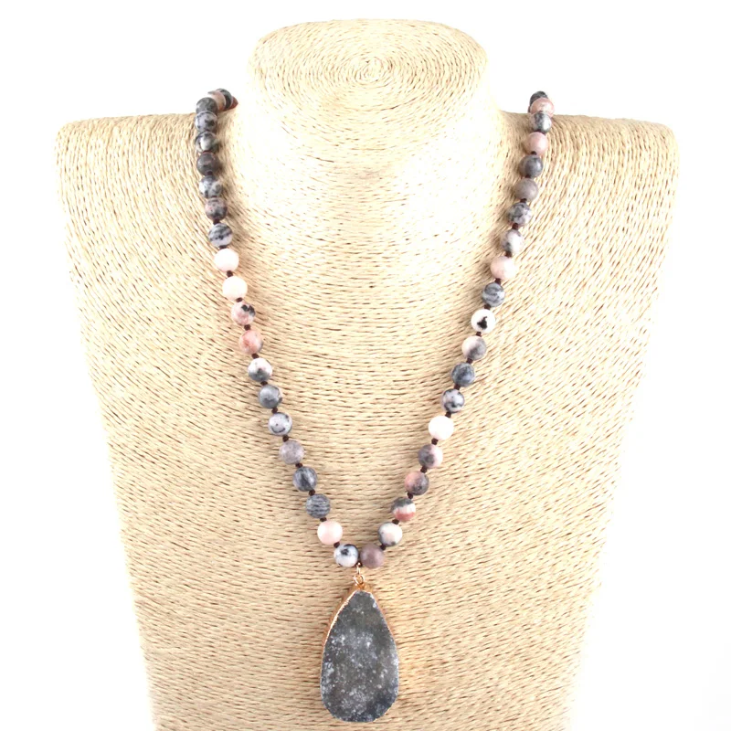 Free Shipping Fashion Natural Map Stone Long Knotted Druzy Drop Pendant Necklace Women Lariat Necklaces
Free Shipping Fashion Natural Map Stone Long Knotted Druzy Drop Pendant Necklace Women Lariat Necklaces
