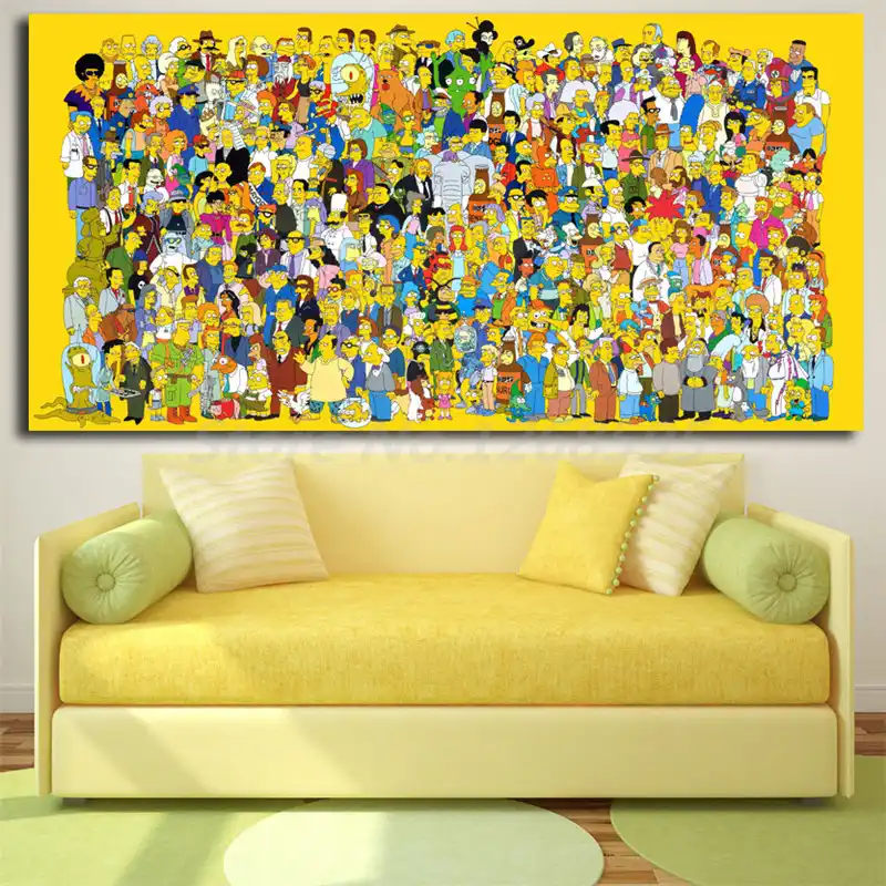 Simpsoning Characters Hd Wallpapers Canvas Painting Print