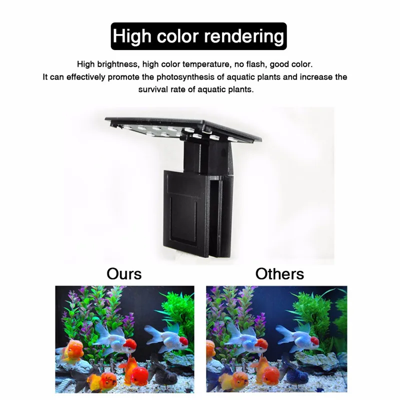 Aquarium LED Light Plants Grow Lighting Fish Tank Waterproof Clip-on Lamp 11