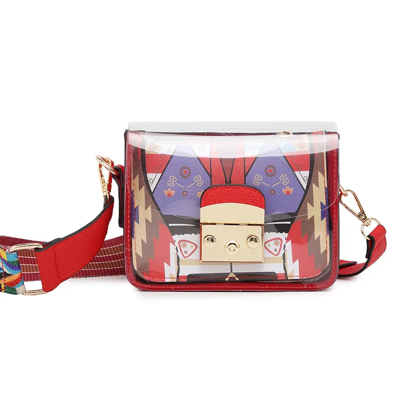 2019 New Transparent Women's Messenger Bag Brand Designer Small Square Printing Handbag Wide Shoulder Strap Lady Crossbody Bag
2019 New Transparent Women's Messenger Bag Brand Designer Small Square Printing Handbag Wide Shoulder Strap Lady Crossbody Bag