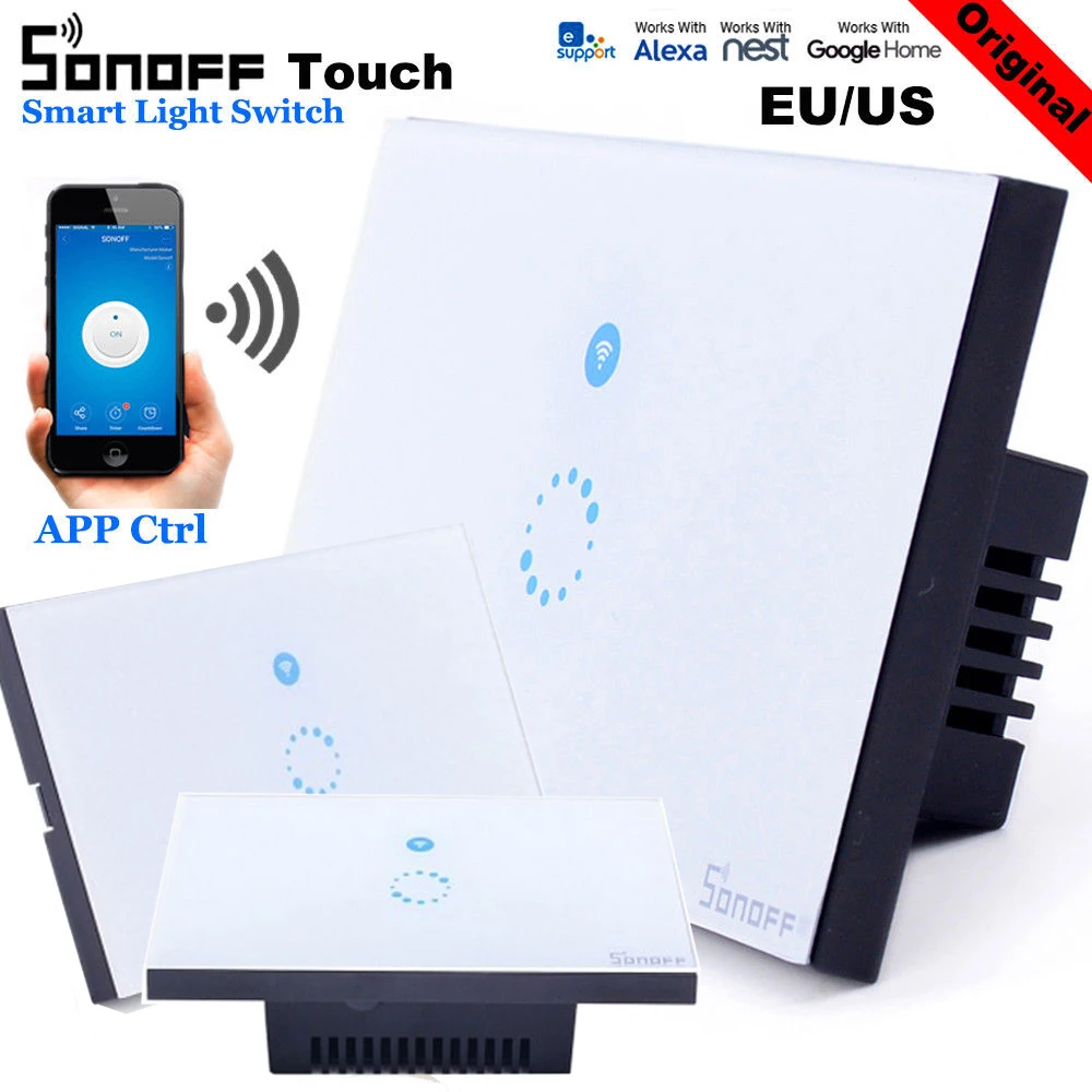 US/EU Sonoff Touch Wifi Switch Luxury Crystal Glass Plate Touch Wireless Timing App Switch Remote Control by App Control homekit
US/EU Sonoff Touch Wifi Switch Luxury Crystal Glass Plate Touch Wireless Timing App Switch Remote Control by App Control homekit
