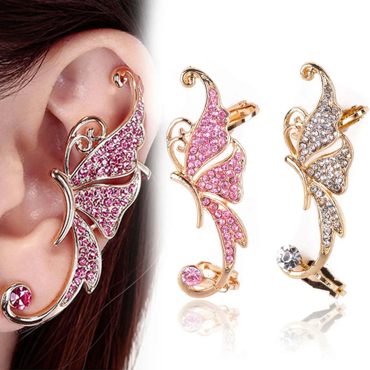 1Pcs Fashion Cute Butterfly Rhinestone Crystal Butterfly Ear Cuff Clip Cartilage Earring For Women Jewelry Gift
1Pcs Fashion Cute Butterfly Rhinestone Crystal Butterfly Ear Cuff Clip Cartilage Earring For Women Jewelry Gift