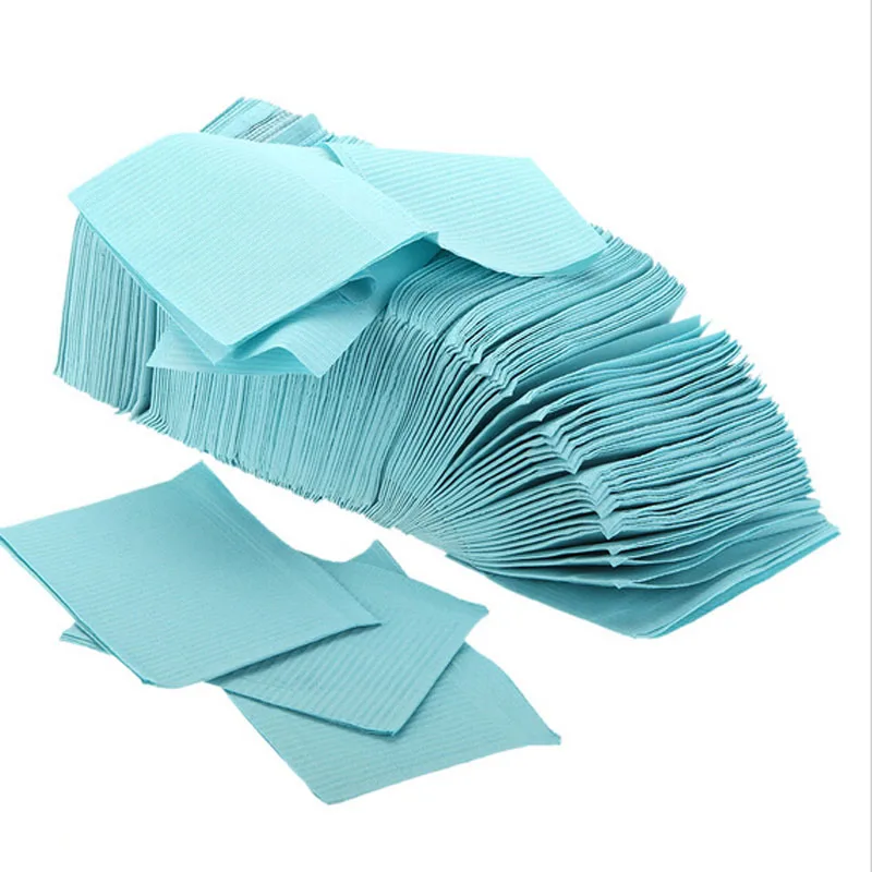 Dental-lab-equipment-Dentist-oral-hygiene-Medical-Paper-Scarf-Tattoo-Bib-Double-Layer-Disposable-Water-resistant