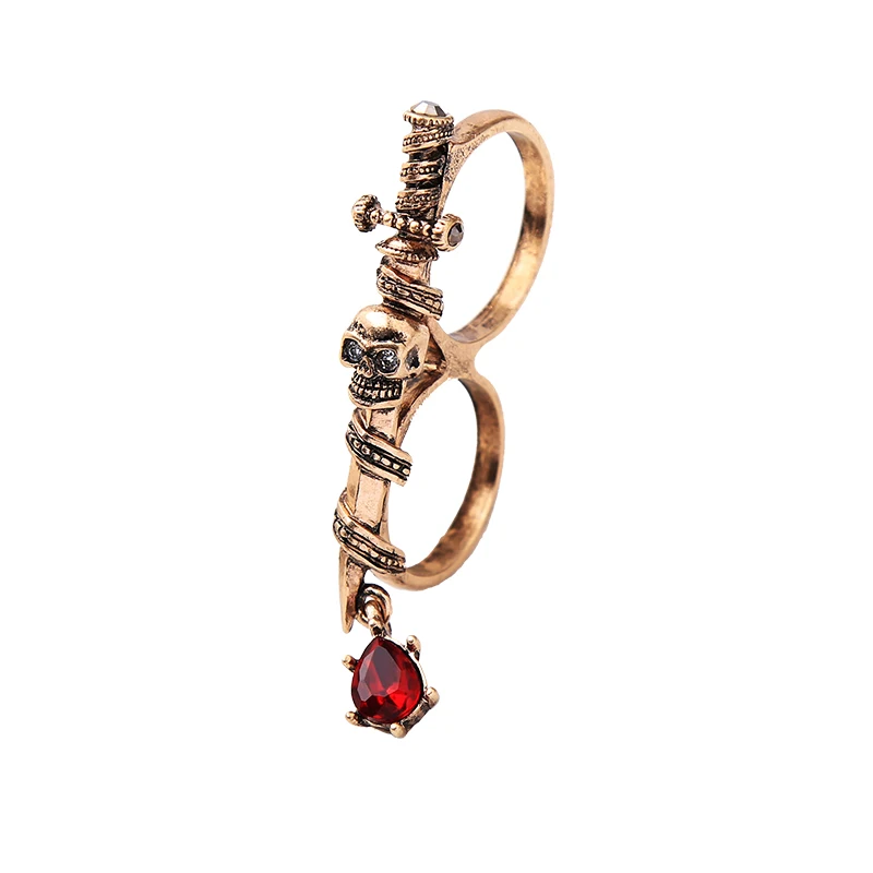 Red Waterdrop Christian Skull Ring Women Accessories Personalized Cool Two Finger Ring Vintage Jewelry
Red Waterdrop Christian Skull Ring Women Accessories Personalized Cool Two Finger Ring Vintage Jewelry