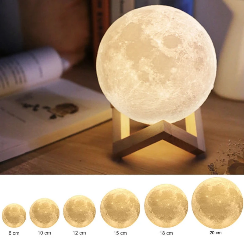 Creative Gift Rechargeable 3D Print Moon Lamp USB DC5V Touch Switch Bedroom Bookcase Night Light Home Decoration
Creative Gift Rechargeable 3D Print Moon Lamp USB DC5V Touch Switch Bedroom Bookcase Night Light Home Decoration