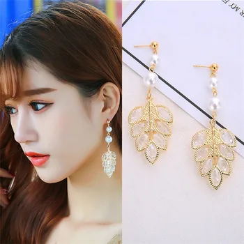 2018 Shiny Crystal Leaf Long Drop Dangle Earrings New Design Fashion Statement Pearl Jewelry For Women Gift Brincos
2018 Shiny Crystal Leaf Long Drop Dangle Earrings New Design Fashion Statement Pearl Jewelry For Women Gift Brincos