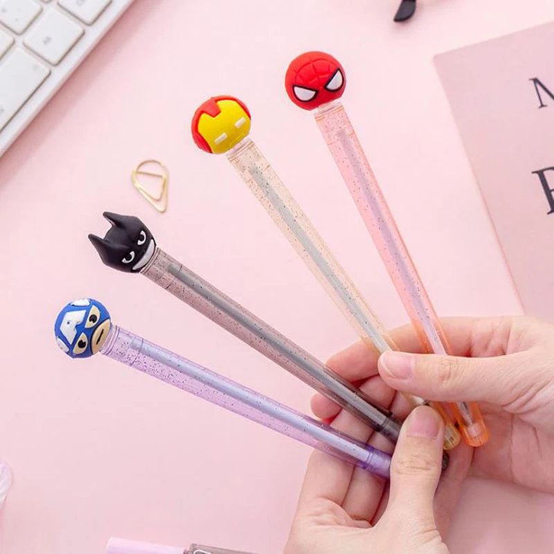 4 Pcs/set Cute Super Hero American Captain Spiderman Iron Man Gel Pens Shining Roller Signature Pen Escolar Papelaria Stationery
4 Pcs/set Cute Super Hero American Captain Spiderman Iron Man Gel Pens Shining Roller Signature Pen Escolar Papelaria Stationery