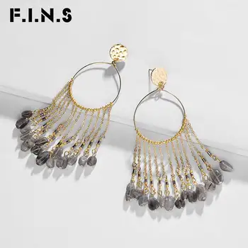 F.I.N.S Golden Drop Statement Earrings with Natural Stone Bohemia Tassel Dangle Earrings Creative Round Earrings Fashion Jewelry
F.I.N.S Golden Drop Statement Earrings with Natural Stone Bohemia Tassel Dangle Earrings Creative Round Earrings Fashion Jewelry