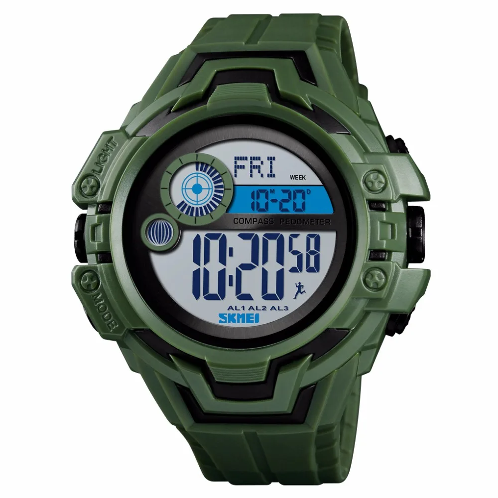 

Skmei Compass Men Watch Digital Sport Chronograph Stopwatch Calorie Pedometer Date Outdoor Military Waterproof Watches for Men