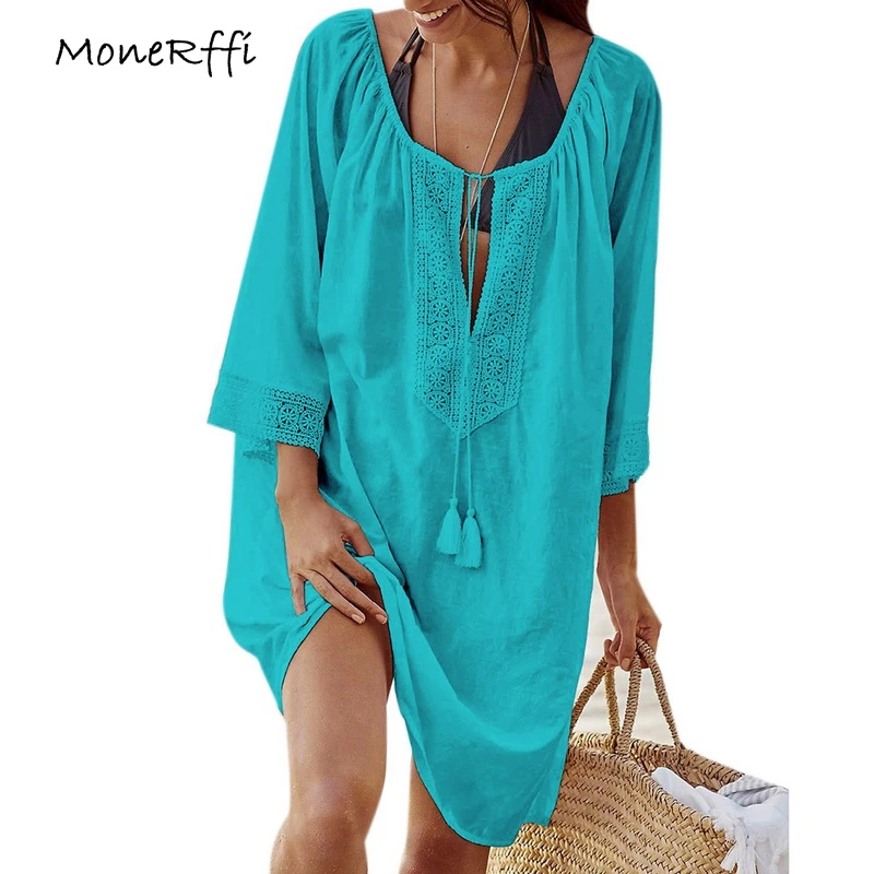 MoneRffi 2019 Women Beach Swimwear Cover Up Dress Summer Large Size Loose Beach Wear Sunscreen Dress Vocation Cover
MoneRffi 2019 Women Beach Swimwear Cover Up Dress Summer Large Size Loose Beach Wear Sunscreen Dress Vocation Cover