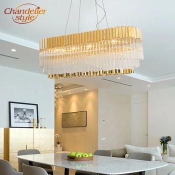 Modern Glass Prism Rectangular Chandelier Lighting European Style Luxury Gold LED Chandeliers Suspension Light Hanging Lamps
Modern Glass Prism Rectangular Chandelier Lighting European Style Luxury Gold LED Chandeliers Suspension Light Hanging Lamps