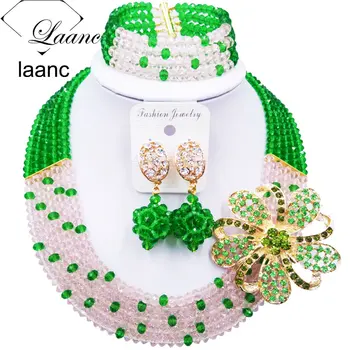 Beautiful Green Peach Crystal Beaded Necklaces Costume Nigerian Wedding African Beads Jewelry Set for Women 5SZK023
Beautiful Green Peach Crystal Beaded Necklaces Costume Nigerian Wedding African Beads Jewelry Set for Women 5SZK023