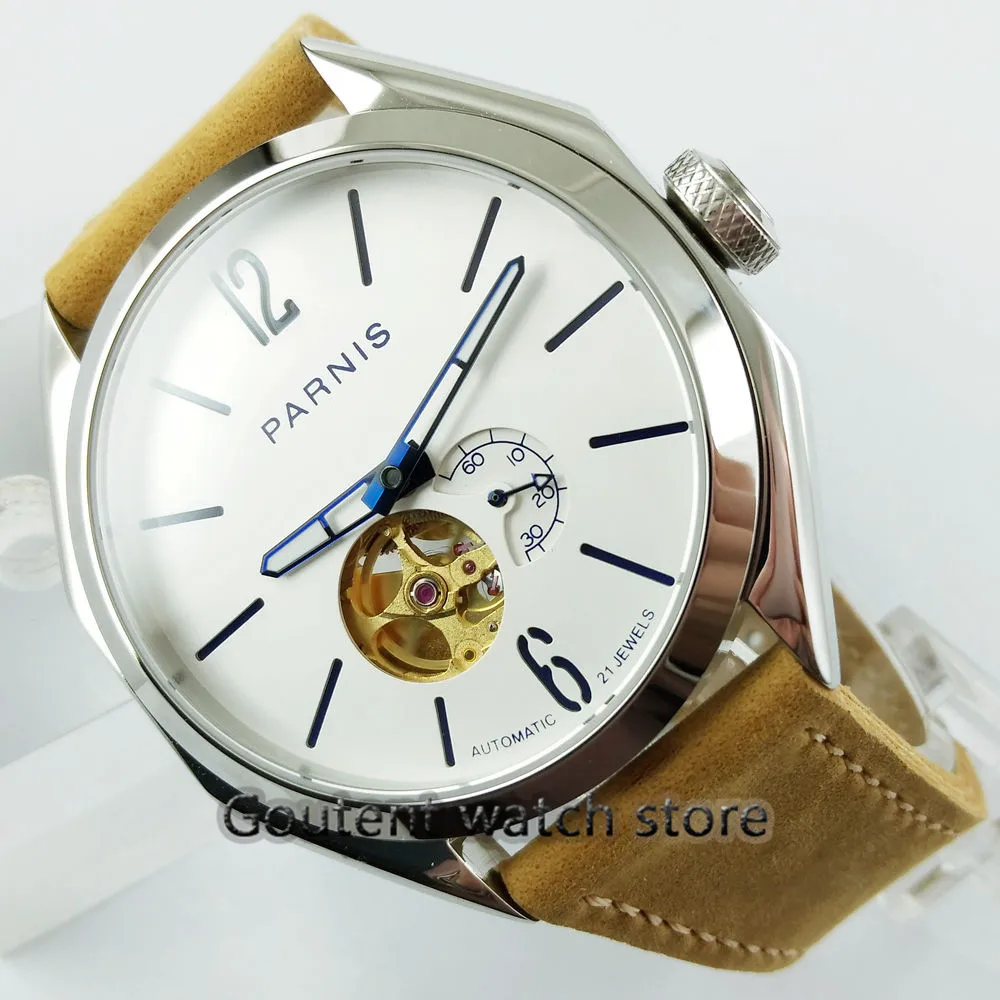 Miyota Automatic Men's Watch Parnis 43mm White Dial Sapphire Glass Luminous top brand 21 jewels JAPAN MIYOTA Automatic W2791
Miyota Automatic Men's Watch Parnis 43mm White Dial Sapphire Glass Luminous top brand 21 jewels JAPAN MIYOTA Automatic W2791