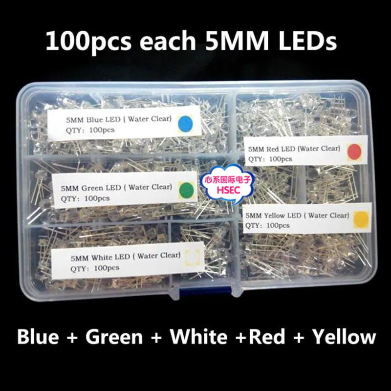 Free shipping 5MM LED Kit 100pcs each X5 Colour=500pcs/lot with free Box / 5MM Transparent Round LED Ultra Bright / F5mm
Free shipping 5MM LED Kit 100pcs each X5 Colour=500pcs/lot with free Box / 5MM Transparent Round LED Ultra Bright / F5mm