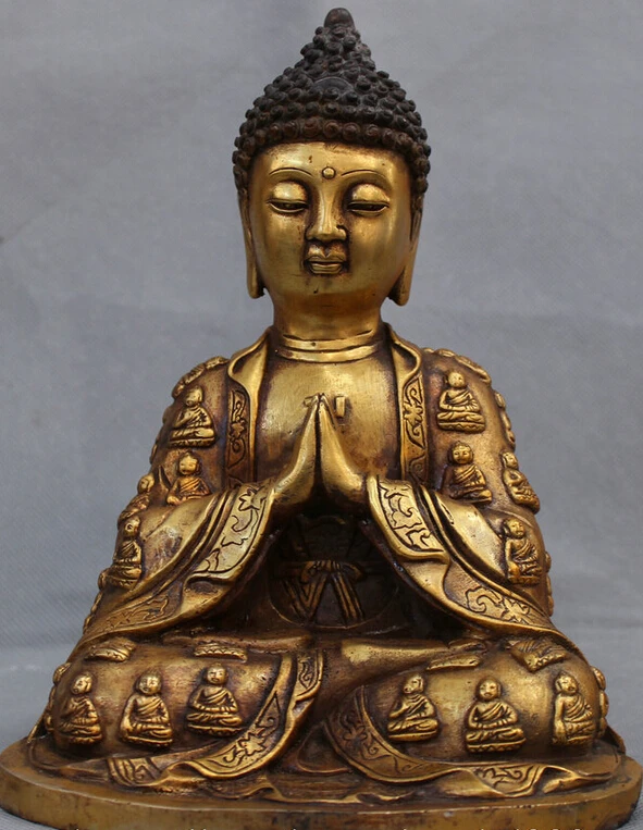 Collectible bronze S1630 9" Chinese Tibetan Buddhism Bronze Gilt Shakyamuni Sakyamuni Buddha Robe Statue (B0328)
Collectible bronze S1630 9" Chinese Tibetan Buddhism Bronze Gilt Shakyamuni Sakyamuni Buddha Robe Statue (B0328)