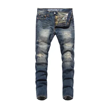 Fashion Vintage Men Jeans Retro Wash Slim Fit Destroyed Ripped Jeans Men Hip Hop Pants Japanese Style Classical Jeans Homme
Fashion Vintage Men Jeans Retro Wash Slim Fit Destroyed Ripped Jeans Men Hip Hop Pants Japanese Style Classical Jeans Homme
