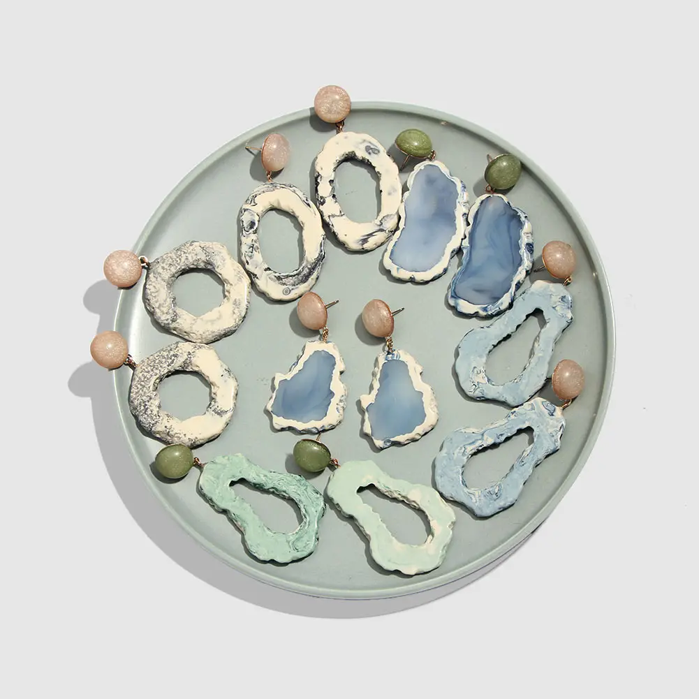 Flatfoosie New Design Geometric Irregular Marble Pattern Stone Sice Resin Long Drop Acetate Earring For Women Girl Party Jewelry
Flatfoosie New Design Geometric Irregular Marble Pattern Stone Sice Resin Long Drop Acetate Earring For Women Girl Party Jewelry
