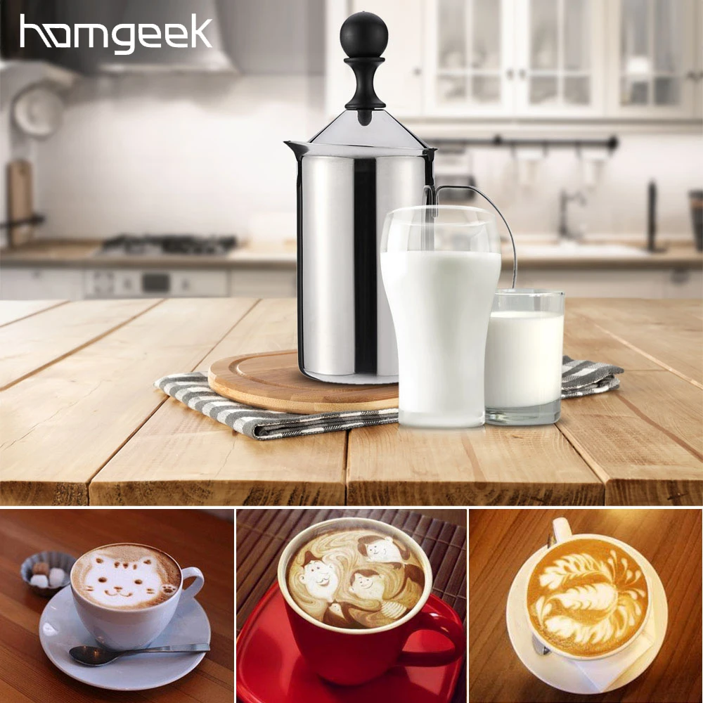 Homgeek 600ml Stainless Steel Food Processor Milk Frother Foamer Double Mesh DIY White Coffee Maker for Cappuccino
Homgeek 600ml Stainless Steel Food Processor Milk Frother Foamer Double Mesh DIY White Coffee Maker for Cappuccino