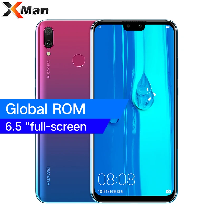 

Global Rom Huawei Y9 2019 Enjoy 9 Plus 4GB/6GB RAM 64GB/128GB ROM 6.5" 4000mAh Kirin 710 octa core Android 8.1 Fingerprint Phone