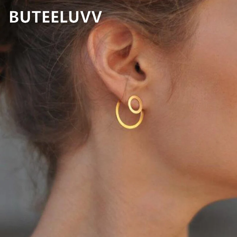 BUTEELUVV Minimalist Double Circle Earrings Fashion Jewelry Elegant Punk Gold Color Geometric Tiny Round Stud Earrings for Women
BUTEELUVV Minimalist Double Circle Earrings Fashion Jewelry Elegant Punk Gold Color Geometric Tiny Round Stud Earrings for Women