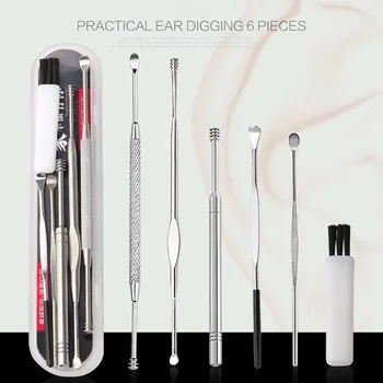 6pcs Stainless Steel Ear Spoon Dig Ear Tool Healthy Cleaning Curette Removal with Storage Box SDFA88
6pcs Stainless Steel Ear Spoon Dig Ear Tool Healthy Cleaning Curette Removal with Storage Box SDFA88