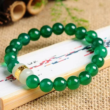 Fine Jewelry Hetian Jade 999 Gold Bracelet Women's Green Agate Beads Passepartout gold bracelets
Fine Jewelry Hetian Jade 999 Gold Bracelet Women's Green Agate Beads Passepartout gold bracelets