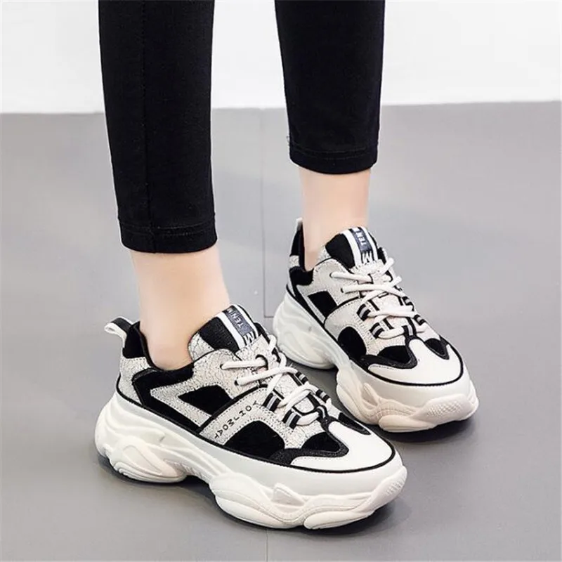 Genuine Leather Women's Chunky Sneaker 2019 Fashion Vintage Platform Women Dad Sneakers Thick Sole Shoes Flats
Genuine Leather Women's Chunky Sneaker 2019 Fashion Vintage Platform Women Dad Sneakers Thick Sole Shoes Flats