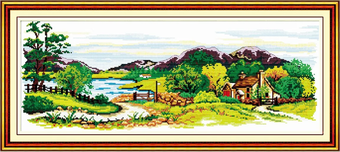Land of idyllic beauty cross stitch kit 18ct 14ct 11ct count printed canvas stitching embroidery DIY handmade needlework | Дом и сад